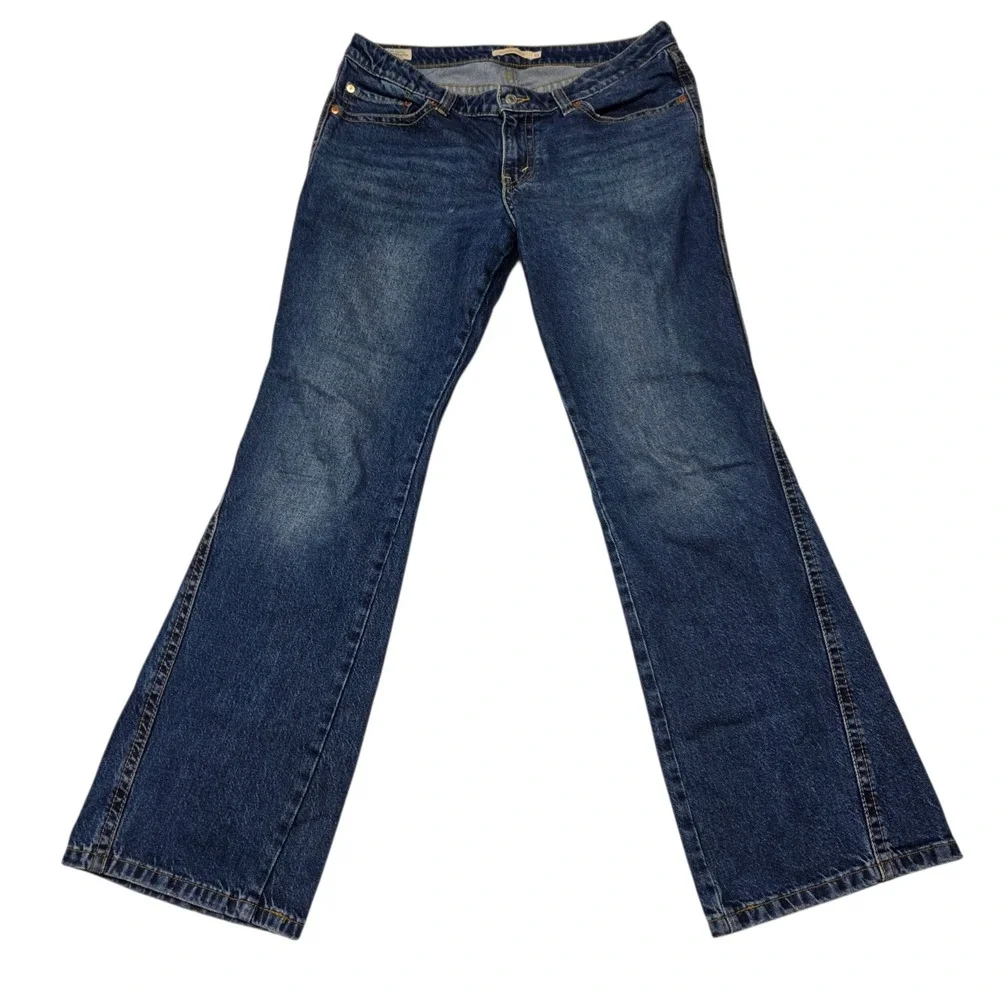 Levi's Noughties Bootcut Womens 33 Blue Jeans Y2K Low Rise Flap Pocket Denim